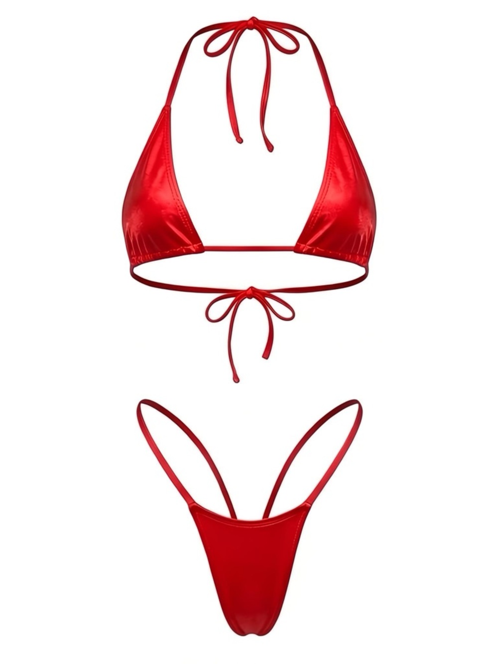 Basic Red G String Thong Bikini Set - Microkini - EXOTIC DANCEWEAR